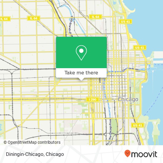 Mapa de Diningin-Chicago, 954 W Washington Blvd Chicago, IL 60607