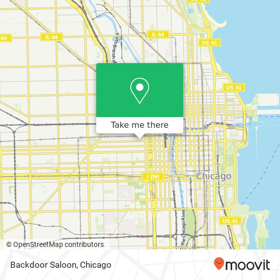 Mapa de Backdoor Saloon, 844 W Randolph St Chicago, IL 60607