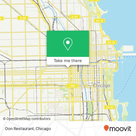 Mapa de Oon Restaurant, 802 W. Randolph Chicago, IL 60661