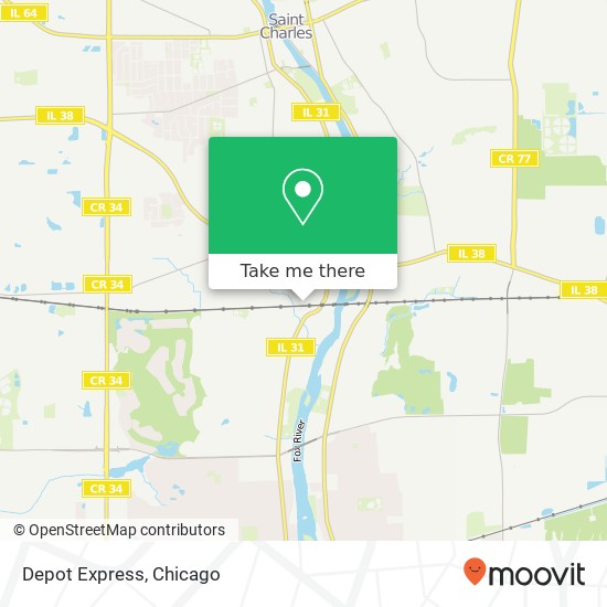 Mapa de Depot Express, 316 Crescent Pl Geneva, IL 60134