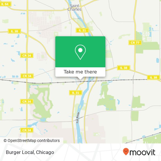 Mapa de Burger Local, 577 S 3rd St Geneva, IL 60134