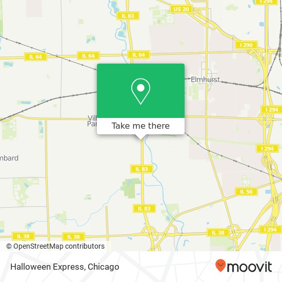 Mapa de Halloween Express, 550 S IL Route 83 Villa Park, IL 60181