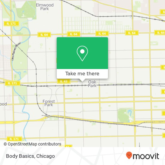 Mapa de Body Basics, 126 N Oak Park Ave Oak Park, IL 60301