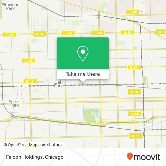 Mapa de Falcon Holdings, 431 N Austin Blvd Chicago, IL 60644