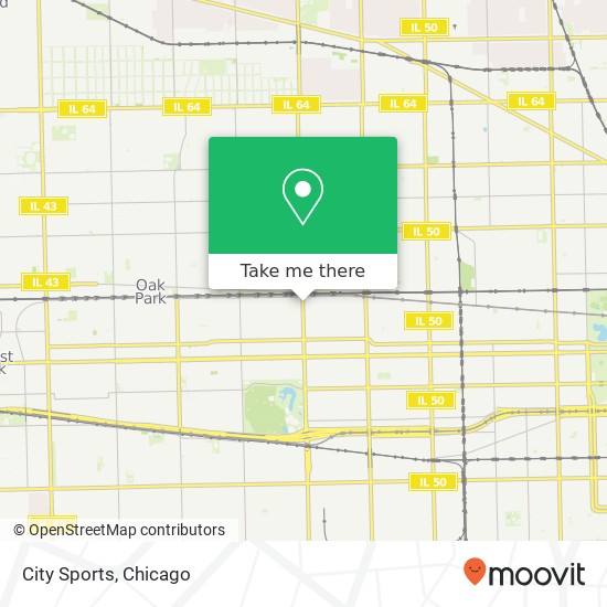 Mapa de City Sports, 335 N Central Ave Chicago, IL 60644