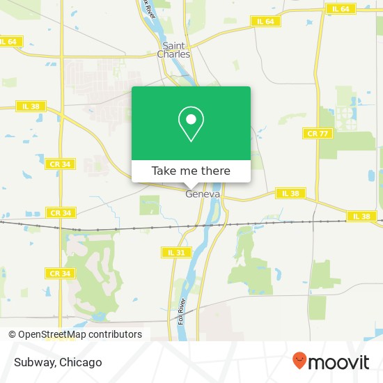 Mapa de Subway, 317 W State St Geneva, IL 60134