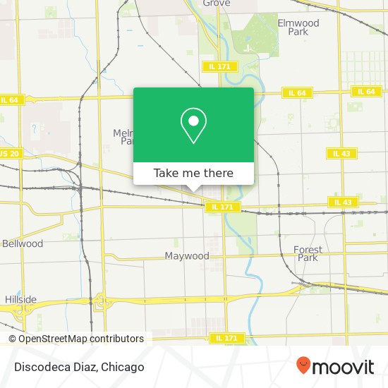 Mapa de Discodeca Diaz, 617 Lake St Maywood, IL 60153