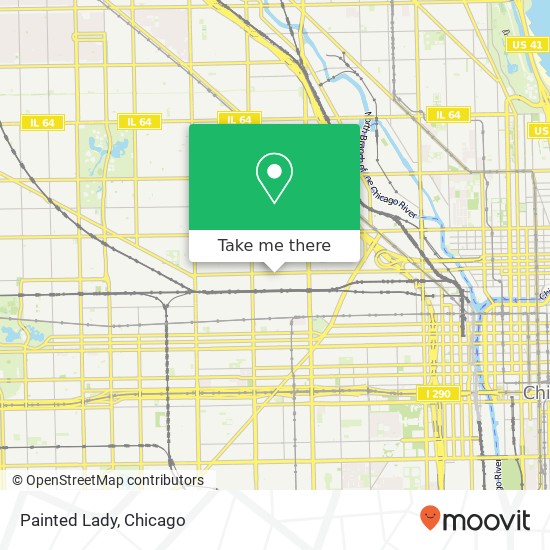 Mapa de Painted Lady, 1819 W Grand Ave Chicago, IL 60622