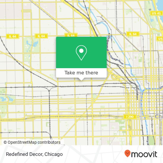 Mapa de Redefined Decor, 1819 W Grand Ave Chicago, IL 60622