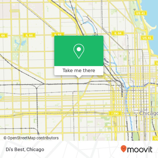 Mapa de Di's Best, 1521 W Grand Ave Chicago, IL 60642