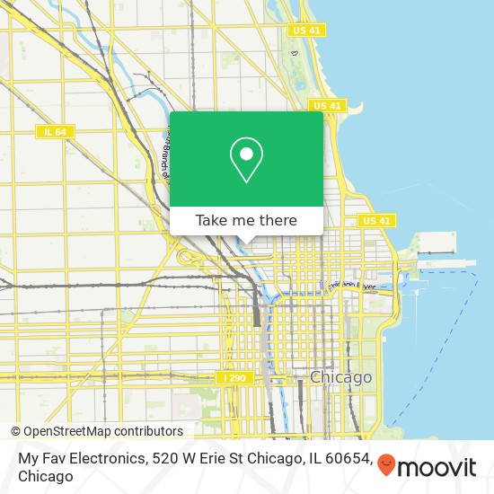 Mapa de My Fav Electronics, 520 W Erie St Chicago, IL 60654