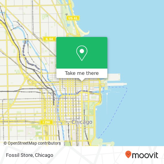 Mapa de Fossil Store, 606 N Michigan Ave Chicago, IL 60611