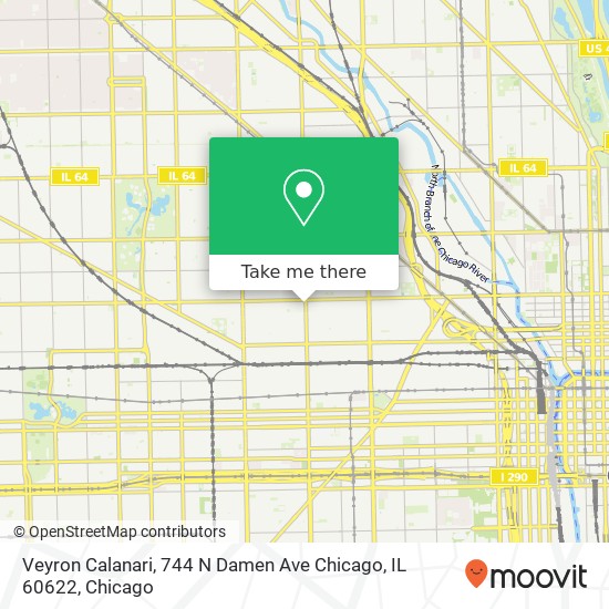 Mapa de Veyron Calanari, 744 N Damen Ave Chicago, IL 60622