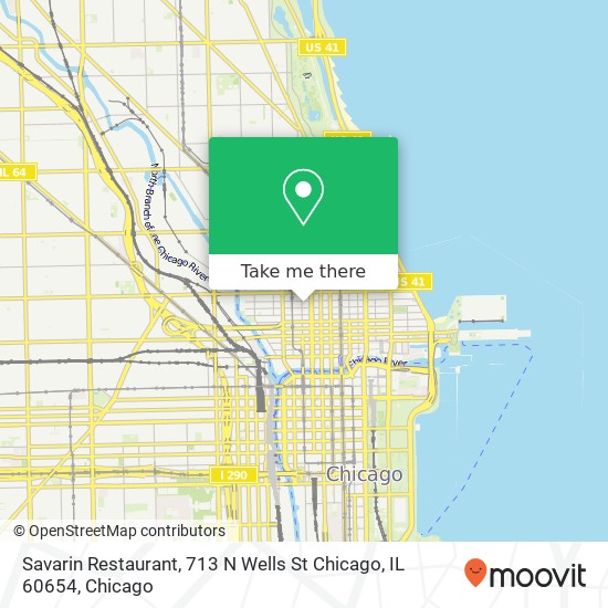 Mapa de Savarin Restaurant, 713 N Wells St Chicago, IL 60654