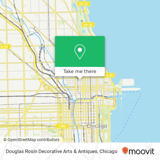 Mapa de Douglas Rosin Decorative Arts & Antiques, 730 N Wells St Chicago, IL 60654