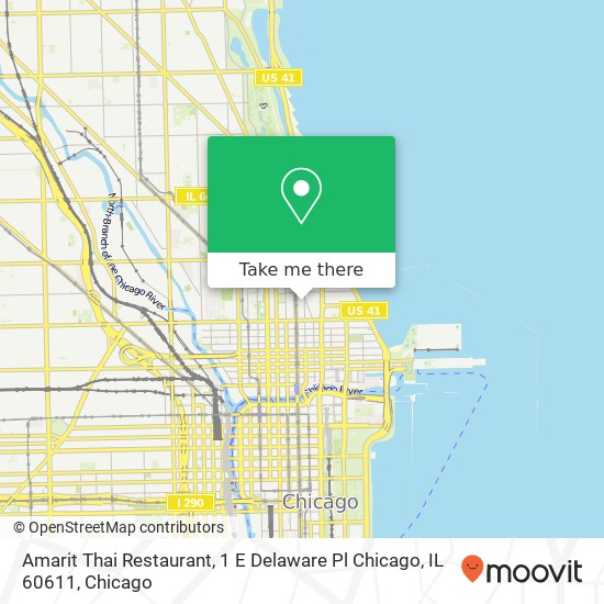 Amarit Thai Restaurant, 1 E Delaware Pl Chicago, IL 60611 map