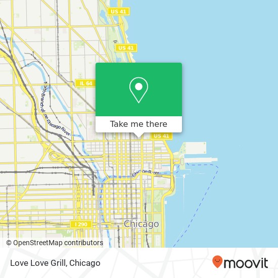 Mapa de Love Love Grill, 800 N Michigan Ave Chicago, IL 60611