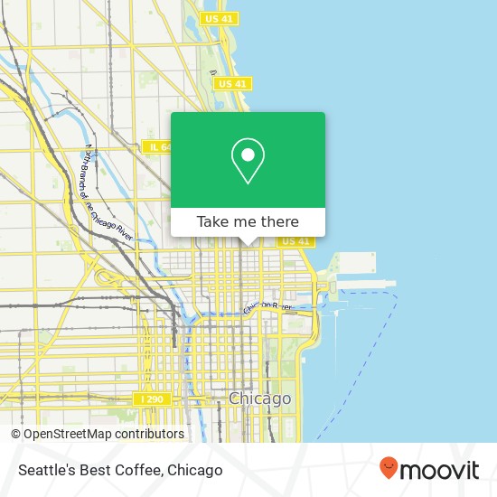 Mapa de Seattle's Best Coffee, 42 E Chicago Ave Chicago, IL 60611