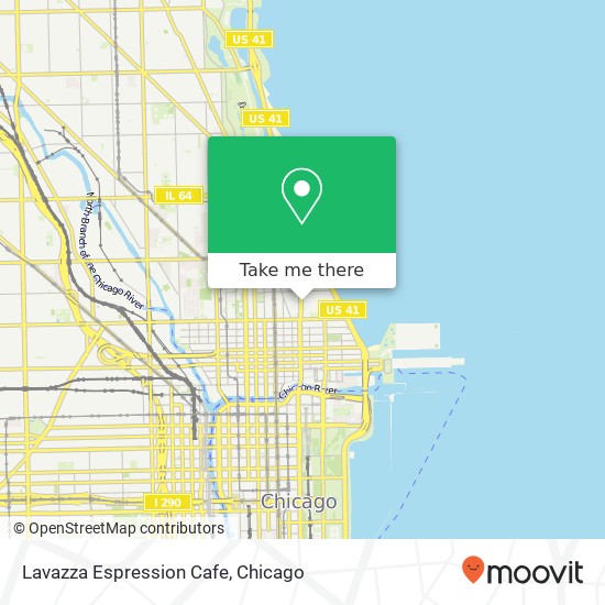 Mapa de Lavazza Espression Cafe, 875 N Michigan Ave Chicago, IL 60611