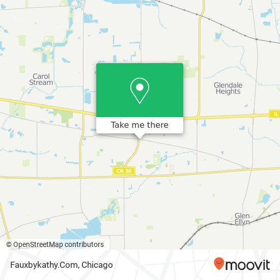 Mapa de Fauxbykathy.Com, 504 E St Charles Rd Carol Stream, IL 60188