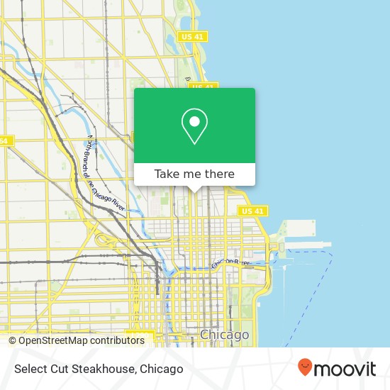 Mapa de Select Cut Steakhouse, 1002 N Clark St Chicago, IL 60610