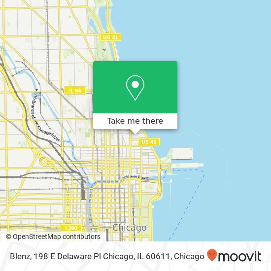 Mapa de Blenz, 198 E Delaware Pl Chicago, IL 60611