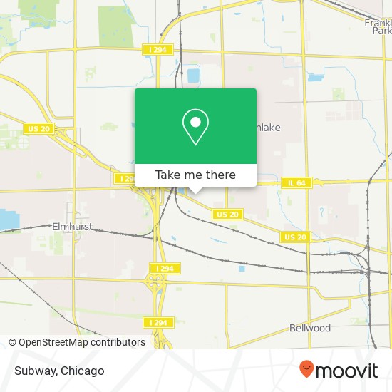 Mapa de Subway, 137 W North Ave Northlake, IL 60164