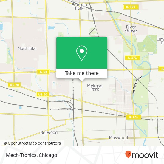 Mapa de Mech-Tronics, 1635 N 25th Ave Melrose Park, IL 60160