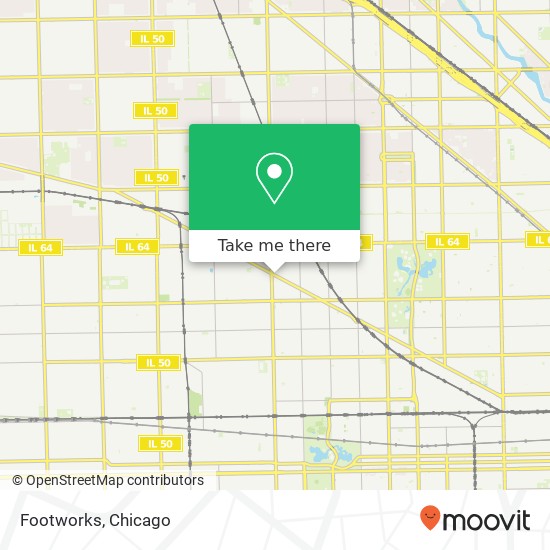 Mapa de Footworks, 3956 W Grand Ave Chicago, IL 60651