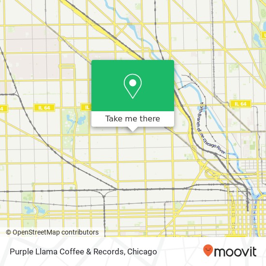 Mapa de Purple Llama Coffee & Records, 2140 W Division St Chicago, IL 60622
