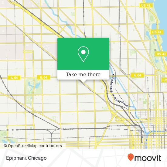 Mapa de Epiphani, 1426 N Milwaukee Ave Chicago, IL 60622