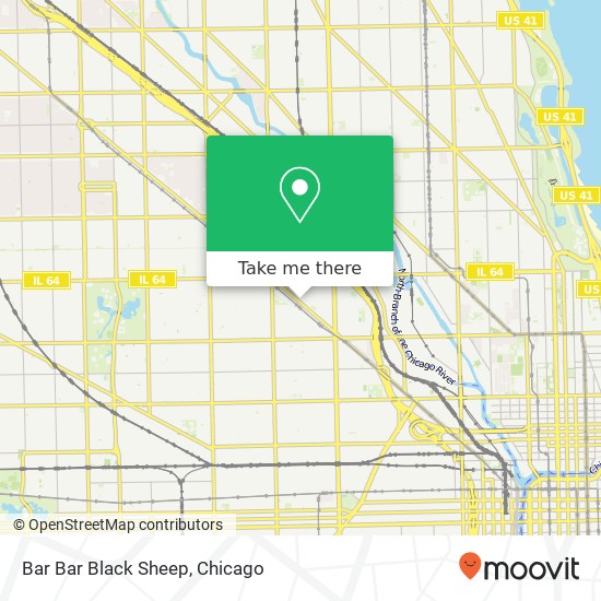 Mapa de Bar Bar Black Sheep, 1415 N Milwaukee Ave Chicago, IL 60622