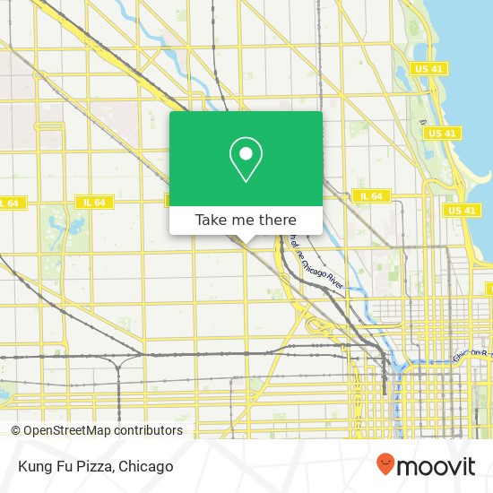Mapa de Kung Fu Pizza, 1225 N Milwaukee Ave Chicago, IL 60642