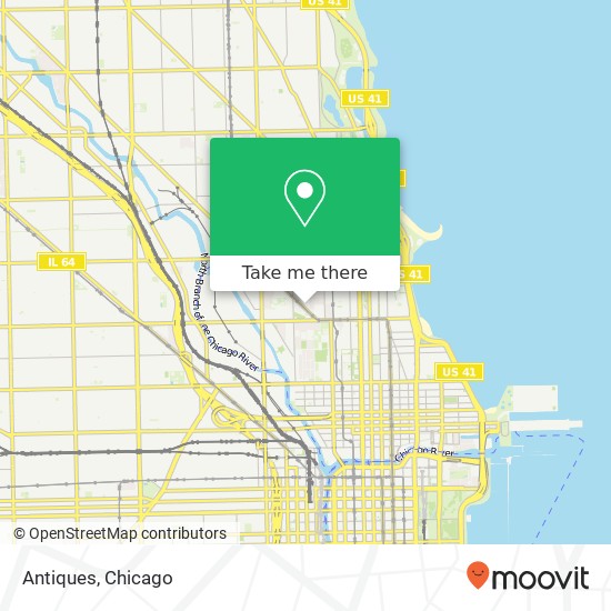 Mapa de Antiques, 1275 N Clybourn Ave Chicago, IL 60610
