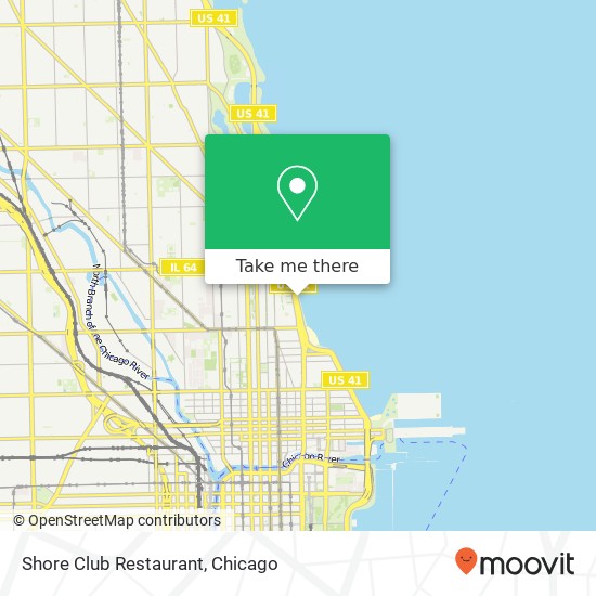 Mapa de Shore Club Restaurant, 1603 N Lake Shore Dr Chicago, IL 60610