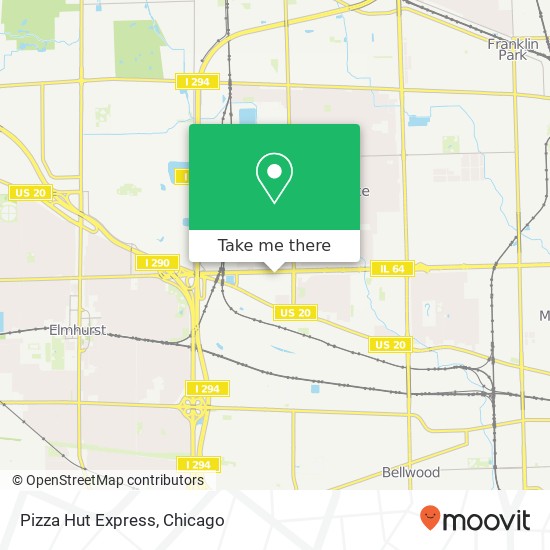 Mapa de Pizza Hut Express, 51 W North Ave Northlake, IL 60164