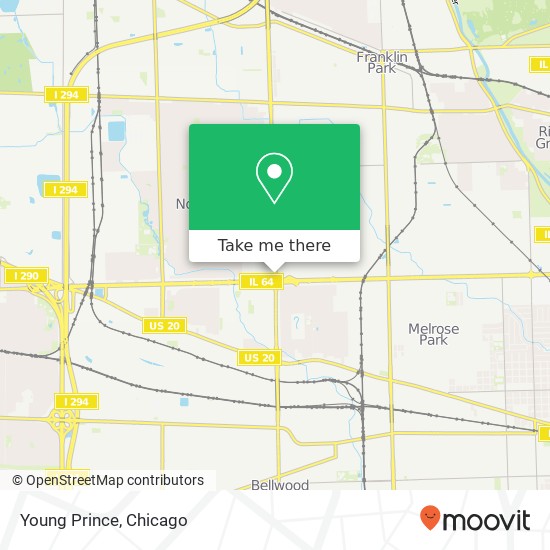 Mapa de Young Prince, 1912 N Mannheim Rd Melrose Park, IL 60160