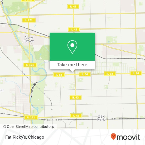 Mapa de Fat Ricky's, 7230 W North Ave Elmwood Park, IL 60707