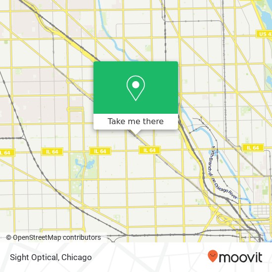 Mapa de Sight Optical, 1800 N Milwaukee Ave Chicago, IL 60647
