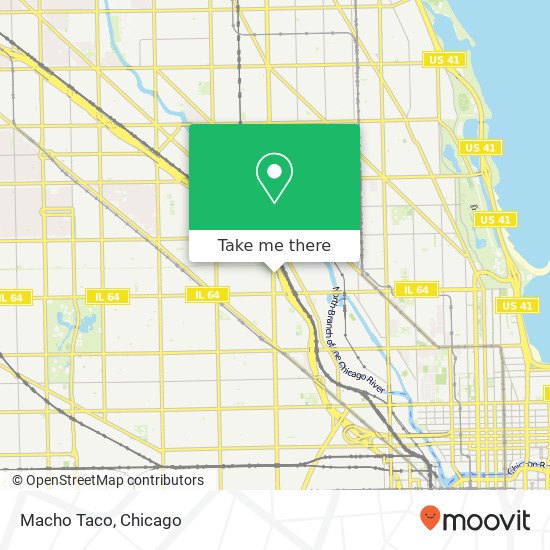 Mapa de Macho Taco, 1723 N Ashland Ave Chicago, IL 60622