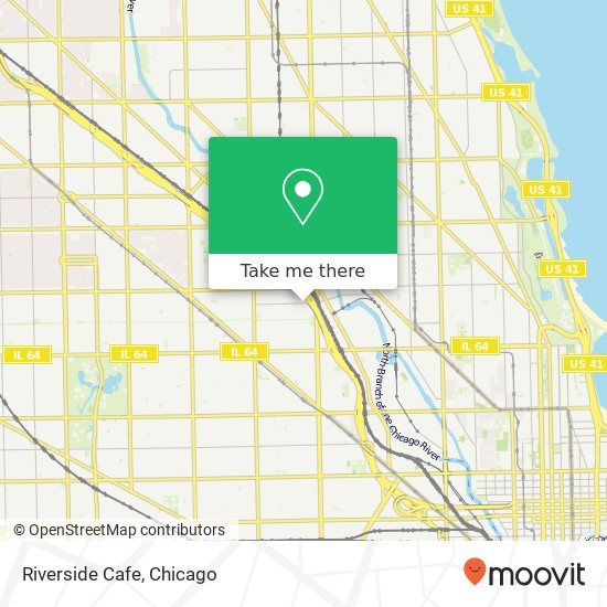 Mapa de Riverside Cafe, 1656 W Cortland St Chicago, IL 60622