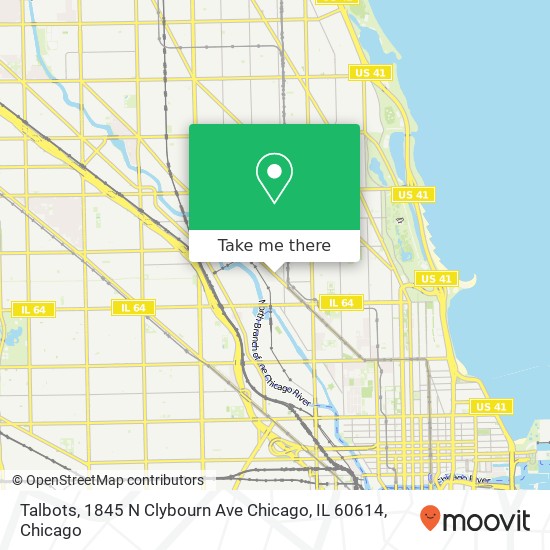 Mapa de Talbots, 1845 N Clybourn Ave Chicago, IL 60614