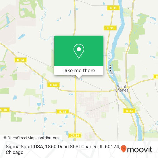 Mapa de Sigma Sport USA, 1860 Dean St St Charles, IL 60174