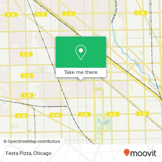 Mapa de Festa Pizza, 3525 W Fullerton Ave Chicago, IL 60647