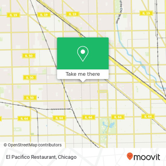 Mapa de El Pacifico Restaurant, 3534 W Fullerton Ave Chicago, IL 60647
