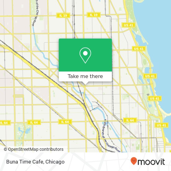 Mapa de Buna Time Cafe, 1552 W Fullerton Ave Chicago, IL 60614