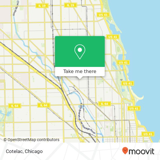 Mapa de Cotelac, 1159 W Webster Ave Chicago, IL 60614