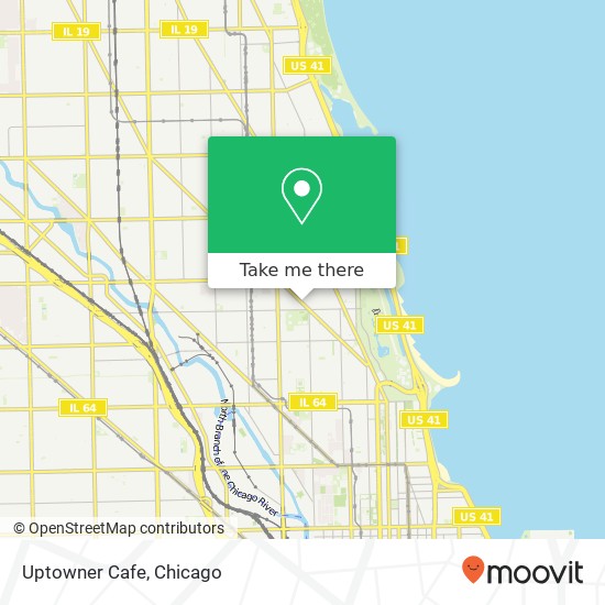 Mapa de Uptowner Cafe, 2233 N Lincoln Ave Chicago, IL 60614