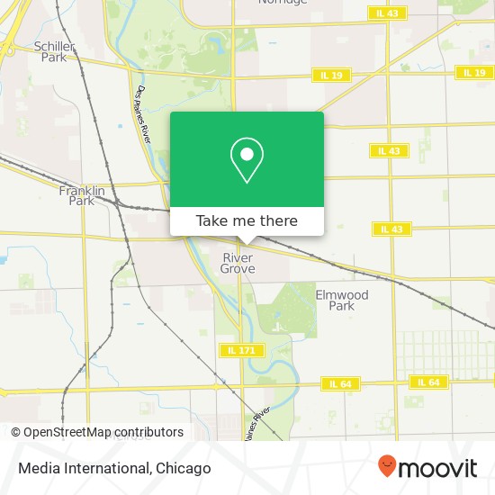 Mapa de Media International, 8315 Grand Ave River Grove, IL 60171