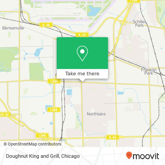 Mapa de Doughnut King and Grill, 109 E Grand Ave Melrose Park, IL 60164